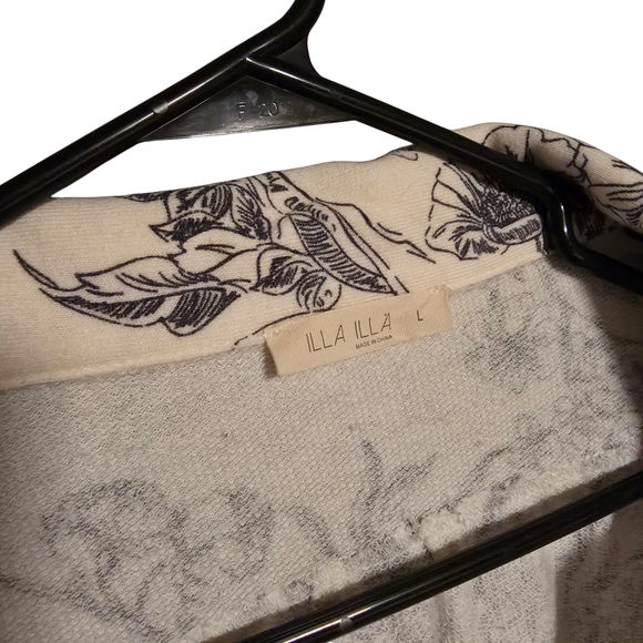 ILLA ILLA Floral Cropped Sweatshirt Lightweight Size Large - Picture 5 of 5